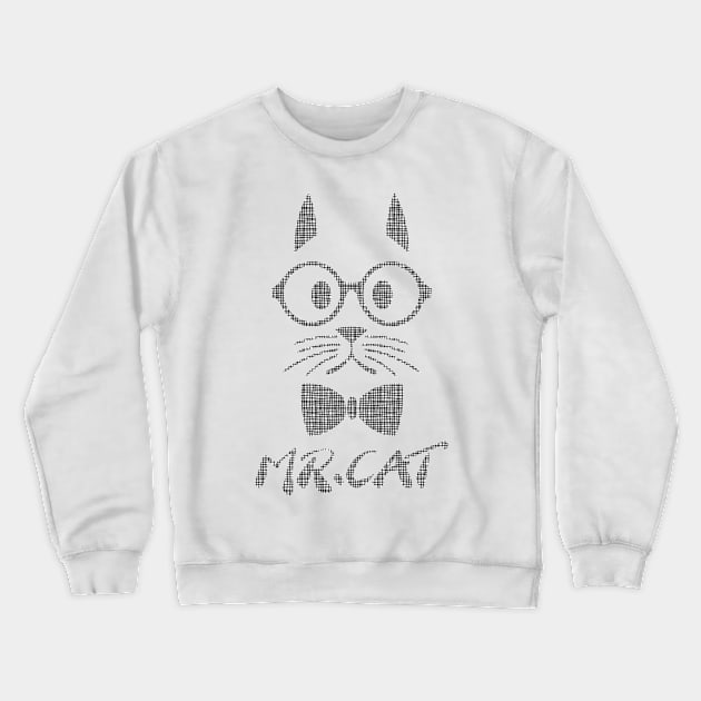 Grid Mr Cat Crewneck Sweatshirt by anbartshirts